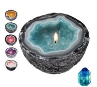 DUOPAI Crystal Intention Energy Candle, DIY Crystal Geode Candles, Resin, Creative Funny Candle Bowls Ornament, for Meditation and Positive Energy, Desktop Decoration