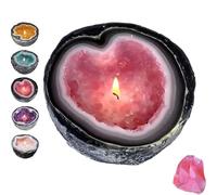 DUOPAI Crystal Intention Energy Candle, DIY Crystal Geode Candles, Resin, Creative Funny Candle Bowls Ornament, for Meditation and Positive Energy, Desktop Decoration