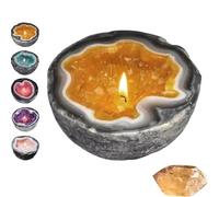 DUOPAI Crystal Intention Energy Candle, DIY Crystal Geode Candles, Resin, Creative Funny Candle Bowls Ornament, for Meditation and Positive Energy, Desktop Decoration