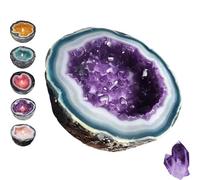 DUOPAI Crystal Intention Energy Candle, DIY Crystal Geode Candles, Resin, Creative Funny Candle Bowls Ornament, for Meditation and Positive Energy, Desktop Decoration