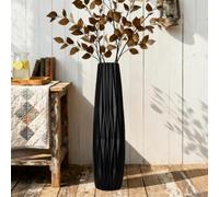 Duoqulou 28" Tall Black Ceramic Floor Vase,Vintage Large Decorative Rustic Vase for Modern Home, Living Room, Office, Wedding and Housewarming Decor