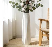 Duoqulou 28" Tall White Ceramic Floor Vase, Large Decorative Vase for Modern Home, Living Room, Office, Wedding and Housewarming Decor