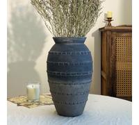 Duoqulou Decorative Ceramic Rustic Vase,12 Inches / 30.5 CM Large Terracotta Floor Vase for Centerpieces, Vintage Home Decor, Living Room, Dining Room, Kitchen