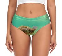 DUORHEV Lord Howe Island Sea Turtle Print Women'S Briefs Comfortable And Versatile Underwear For Everyday Wear Black