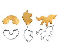 DUORUI 3pcs Cookie Cutters Biscuit Fondant Cake Mould Stainless Steel Rainbow Unicorn Shape for Kids Girls DIY Baking Tool Decorating Birthday Party