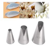 DUORUI 3pcs Icing Piping Nozzle Tips Cream Cake Decorating Cupcake Fondant Cake Stainless Steel