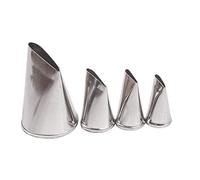 DUORUI 4pcs Icing Piping Nozzle Tips Cream Cake Decorating Cupcake Fondant Cake Stainless Steel Narrow Opening Make Flower Rose Petal