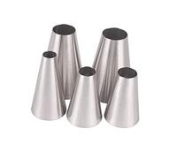 DUORUI 5pcs Icing Piping Nozzle Large Tips Cream Cake Decorating Cupcake Fondant Macaron Stainless Steel Round Hole Shape