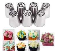 DUORUI 7pcs Russian Icing Piping Nozzle Tips Set Make Flower Cream Cake Decorating Cupcake Fondant Stainless Steel