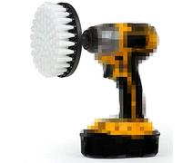 DUOSHIDA Drill Brush 5 inch White Soft Bristle- Clean Fiberglass Tub, Microfiber Upholstery, Auto Carpet, Boat Seat with Quick Change Shaft