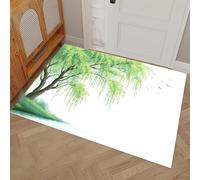 DUOTCYELE Birds Weeping Willows Indoor Doormat, 60 x 90 cm Minimalist Plants Door Mat, Non Slip Backing Washable Door Mats, Low-Profile Entrance Inside Floor Mat for Entryway