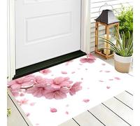 DUOTCYELE Door Mat Indoor 40 x 60 cm - Non Slip Cherry Blossoms Falling Mats - Fresh Spring Flowers Welcome Front Doormat - Dirt Trapper Kitchen Floor Mat Inside Doormats, Pink