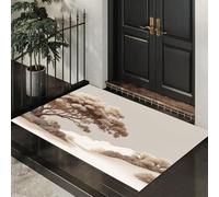 DUOTCYELE Door Mats Indoor 50 x 80 cm Non Slip Front Door Mat Inside Washable Lone Tree Hill Doormats Minimalism Low Profile Doormat for Entrance Kitchen Bedroom, Light Brown