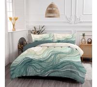 DUOTCYELE Watercolor Striped Patterns Coverless Duvet 264x240cm | Modern Abstract Art Reversible Comforter, Super King Quilt Lightweight Warm Washable down Duvet All Season, Sage Green