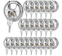 DuoTyga Discus Keyed Alike Padlock, 2-3/4 Inch Wide, Heavy Duty Stainless Steel Outdoor Disc Lock with Key for Storage Unit, Garages, Fence and Sheds, 24 Pack