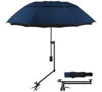 DUOUPA Patio Umbrellas UPF 50+ 360 ° Adjustable Shade Umbrella,Portable sunshade umbrella,suitable for Patio,beach chairs,golf carts, wheelchairs,carts,bleachers,camping and fishing(Blue 49″/Type A)