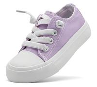 Duovodu Children's Trainers Boys Canvas Shoes Girls Canvas Trainers Unisex Casual Shoes Classic Adjustable Strap Sports Shoes, Purple, 9.5 UK Child