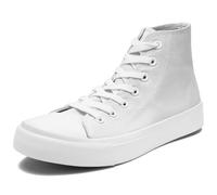 Duovodu Children's Trainers Girls Boys High-Top Canvas Shoes Trainers Classic Adjustable Straps Canvas Walking Sports Shoes, White, 1.5 UK Child