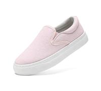 Duovodu Kids Canvas Shoes Glitter Toddlers Sneakers Breathable Slip-on Casual Loafers for Boy and Girls (Pink Big Kid 3)