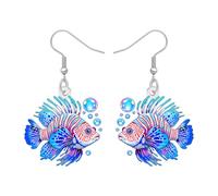 DUOWEI Acrylic Cute Sea Animal Series Jellyfish Earrings Dangle Funny Ocean Life Theme Handmade Designer Earrings Jewellery Charms Animal Lovers Gifts for Women Mom Beach Party (Navy)