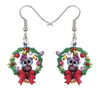 DUOWEI Cute Owl Gifts for Women Acrylic Cartoon Owl Earrings Dangle Jewelry Birthday Charms for Teen Girls Owl Lovers (Christmas)
