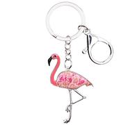 DUOWEI Elegant Flamingo Keychains Hypoallergenic Bird Keyring for Women Girl Handbag Charms Gift (Pink)