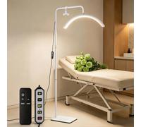 duowelly Led Half Moon Light with Remote Controller, Beauty Salon Lights Floor Standing,Tattoo Lights,Lash Light,Led Arc Floor Lamp for Eyelash Extensions, Skincare, Eyebrows Withe (White, 36W)