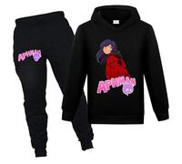 Duoxinbos Girls Tracksuits，Cute Cartoon Printing Comfort Casual Outfit for Little Girls, 2 Piece Playdates & Loungewear