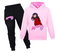 Duoxinbos Girls Tracksuits，Cute Cartoon Printing Comfort Casual Outfit for Little Girls, 2 Piece Playdates & Loungewear