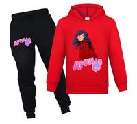 Duoxinbos Girls Tracksuits，Cute Cartoon Printing Comfort Casual Outfit for Little Girls, 2 Piece Playdates & Loungewear