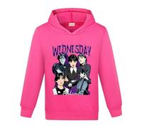 Duoxinbos Wed. Hoodies Girls Gothic Hooded Sweatshirt TV Programmes Kids Fashion Pullover Long Sleeve Printed Streetwear for Ages 2-13 Back to School Rose Red