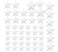 Duoyif Polystyrene Stars, 50 Count - White, 4 Sizes - DIY Craft for Christmas Tree Decoration, New Year Party, Wedding, Festival Decoration
