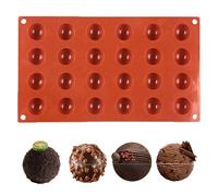 duoyif Semi-sphere Silicone Moulds, Diameter 2.8 cm, Semi-sphere Moulds for Chocolate, Ball Bake Mould, Silicone Mould for Chocolate, Praline, Mousse Dome, Cake Decor (24 Cavities, Diameter 2.8 cm)