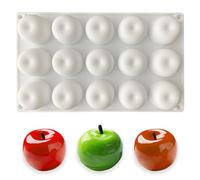 duoyif Silicone Apple Mould 15 Holes Apple Mould Chocolate Mould for Mousse Chocolate Muffin Cake Brownie Jelly Ice Cube Soap, 07A6YY00871