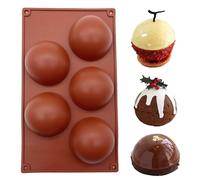 duoyif Silicone Mould Semisphere Ø 8 cm 5 Cavities Half Sphere Chocolate Mold Cake Mould Sphere Mold For Chocolate Balls Dome Pudding Mousse (5 Cavities Ø8cm)