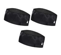 DUOYIJIN Unisex Mesh Chef Hats 3PCS Sushi Beanie Restaurant Kitchen Cooking Hats Catering Caps Adjustable Reusable Food Service Hat for Waitress Workers, Black