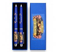 DuoZanthic 2 PCS 250th Anniversary Commemorative Ballpoint Pen, 1776-2026 Commemorative Patriotic Pen with Gift Box, Independence Day Keepsake Gift(Blue)