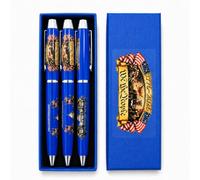 DuoZanthic 250th Anniversary Commemorative Fountain Ballpoint Pen with Gift Box, Patriotic Collector’s Pen for 4th of July, Independence Day Keepsake(Blue,3PCS)