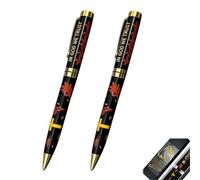 DuoZanthic Christian Pen of Stainless steel material with Box, God's Blessing Bible Commemorative Pens for bible, Black ballpoint pen Bible Writing Tool for Church Work Daily Practice (2 Pack)