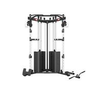 DUP Twin Cable Crossover Machine Power Rack, Heavy-Duty Steel, Dual Pulley Functional Trainer, 150kg Weight Stack, for Home Multi Gym