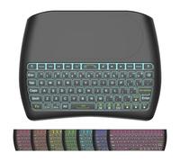Dupad Story Mini Bluetooth Keyboard, D8 Rechargeable Wireless Keyboard with Touchpad, Backlit, 2.4G WiFi/BT4.2 Dual Mode for PC, TV Box, iOS, Android, Window, Mac OS