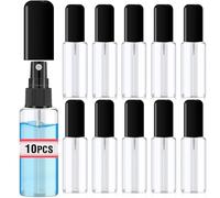 DupakSYS 10 Pack 2oz/55ml Plastic Spray Bottles Travel Size Spray Bottle with Black Cap Empty Fine Mist Spray Bottles Refillable Liquid Container for Perfumes Travel Makeup