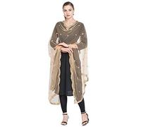 DUPATTA BAZAAR Woman's Embelli shed Gold Net Dupatta Free size