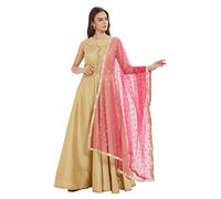 DUPATTA BAZAAR Woman's Embelli shed Pink Net Dupatta