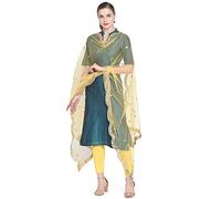 DUPATTA BAZAAR Woman's Embelli shed Yellow & Gold Net Dupatta Free size