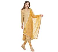 DUPATTA BAZAAR Woman's Embellished Net Dupatta, Yellow