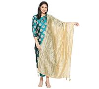 Dupatta Bazaar Women's Gold Silk Dupatta with Gotta Patti Work