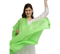 DUPATTA BAZAAR Women's Parrot Green Cotton Dupatta Free