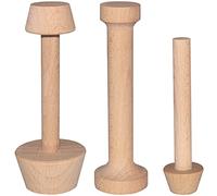 Dupiulk Wooden Tart Tamper Set, Double Side Pie Pastry Dough Tamper, Egg Tart Pan Mold DIY Cake Pastry Baking Tool for Mini Egg Tart, Cheesecakes, Pasta and Dessert Baking (3 Pieces)