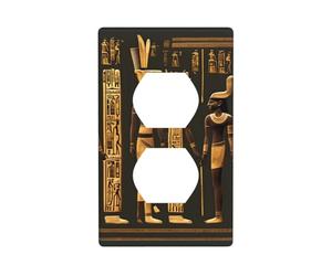 Duplex Device Receptacle Ancient Egyptian Hieroglyph Print Wall Plate Switch Plate Electrical Outlet Cover